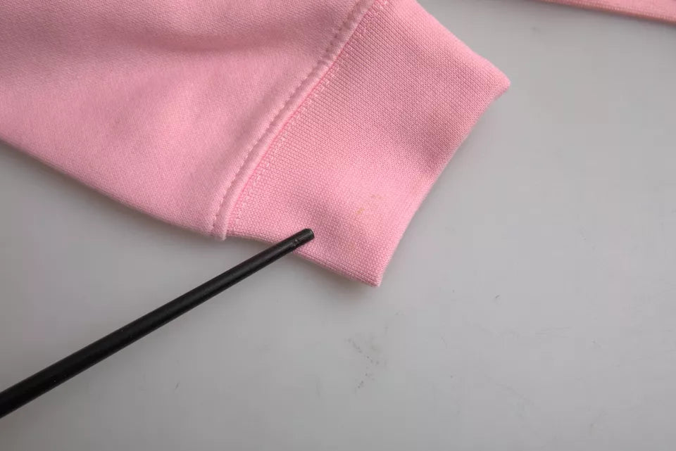 Pull Philippe Model en coton rose à manches longues avec logo imprimé