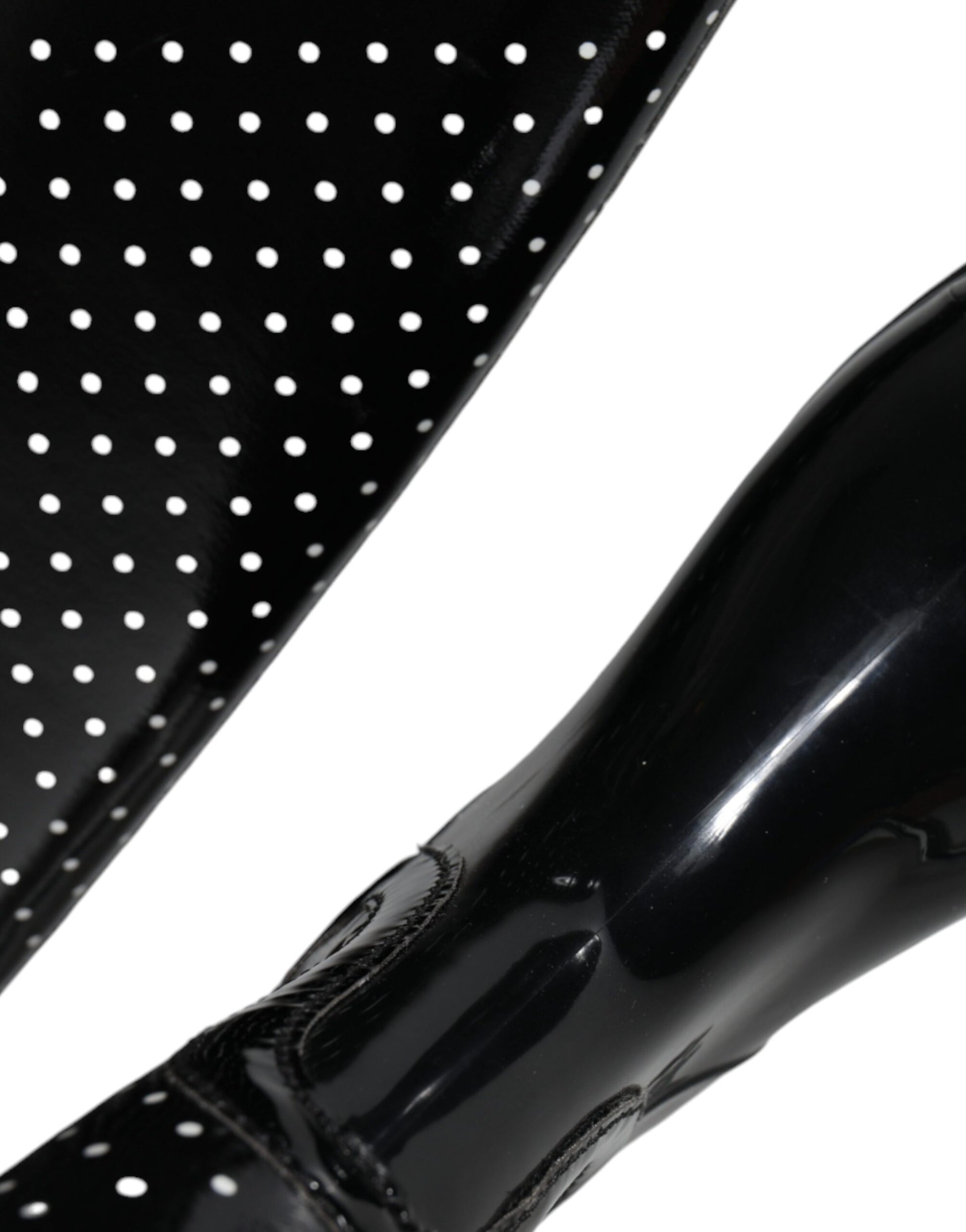 Bottes hautes en caoutchouc Dolce & Gabbana noires à pois