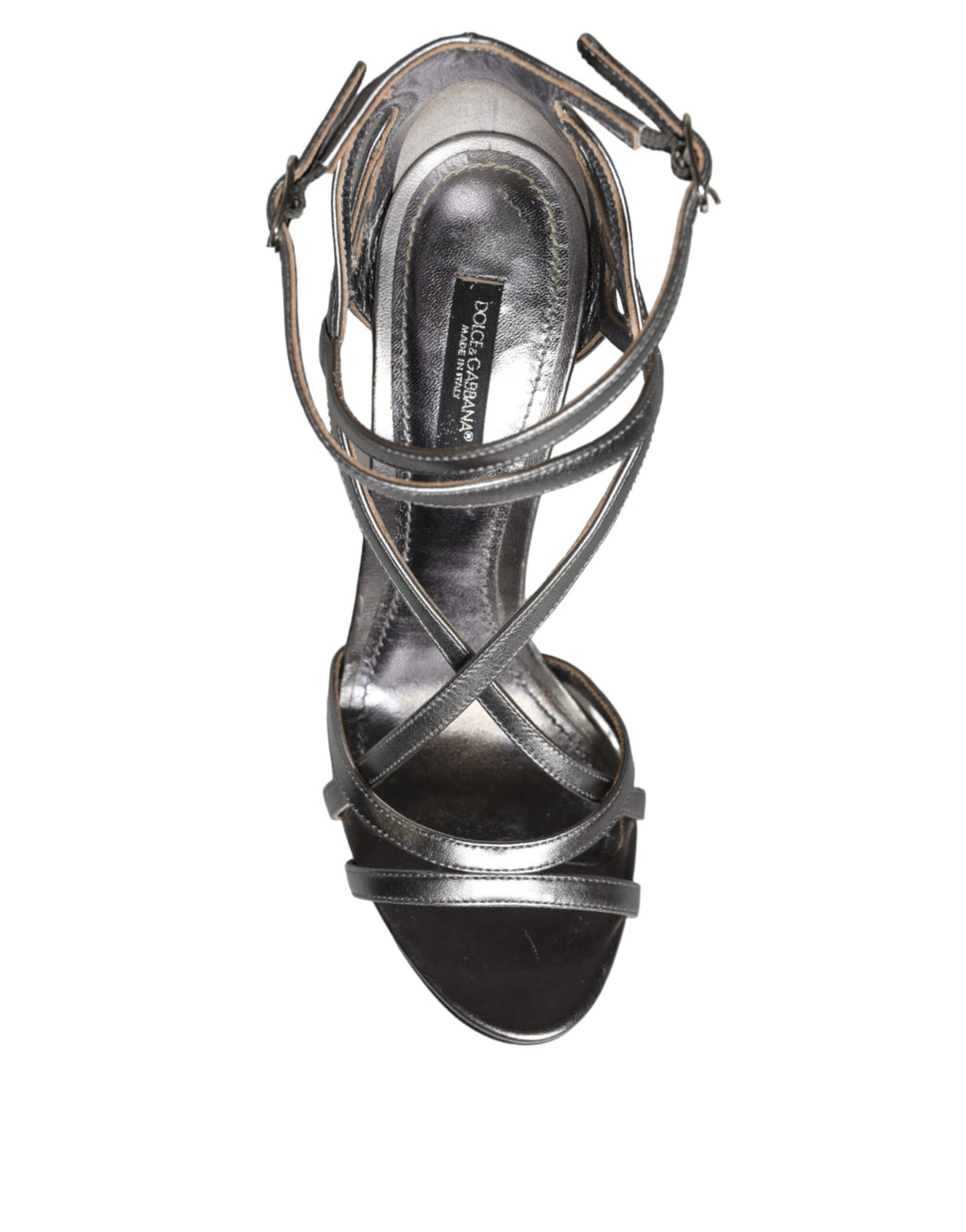 Chaussures Sandales à Talons Keira en Cuir Argenté Dolce & Gabbana
