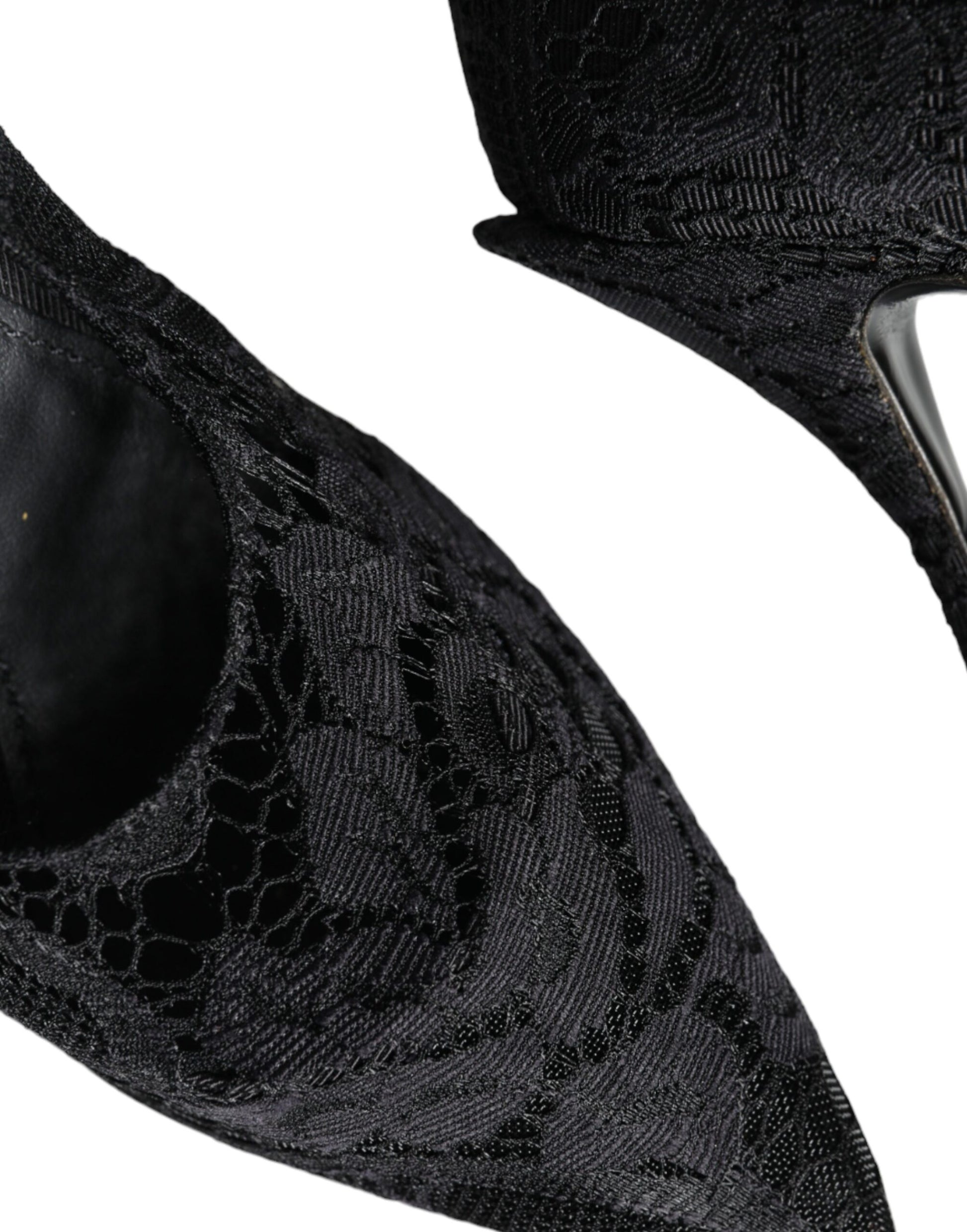 Escarpins Mary Jane noirs en dentelle et cristaux Dolce & Gabbana