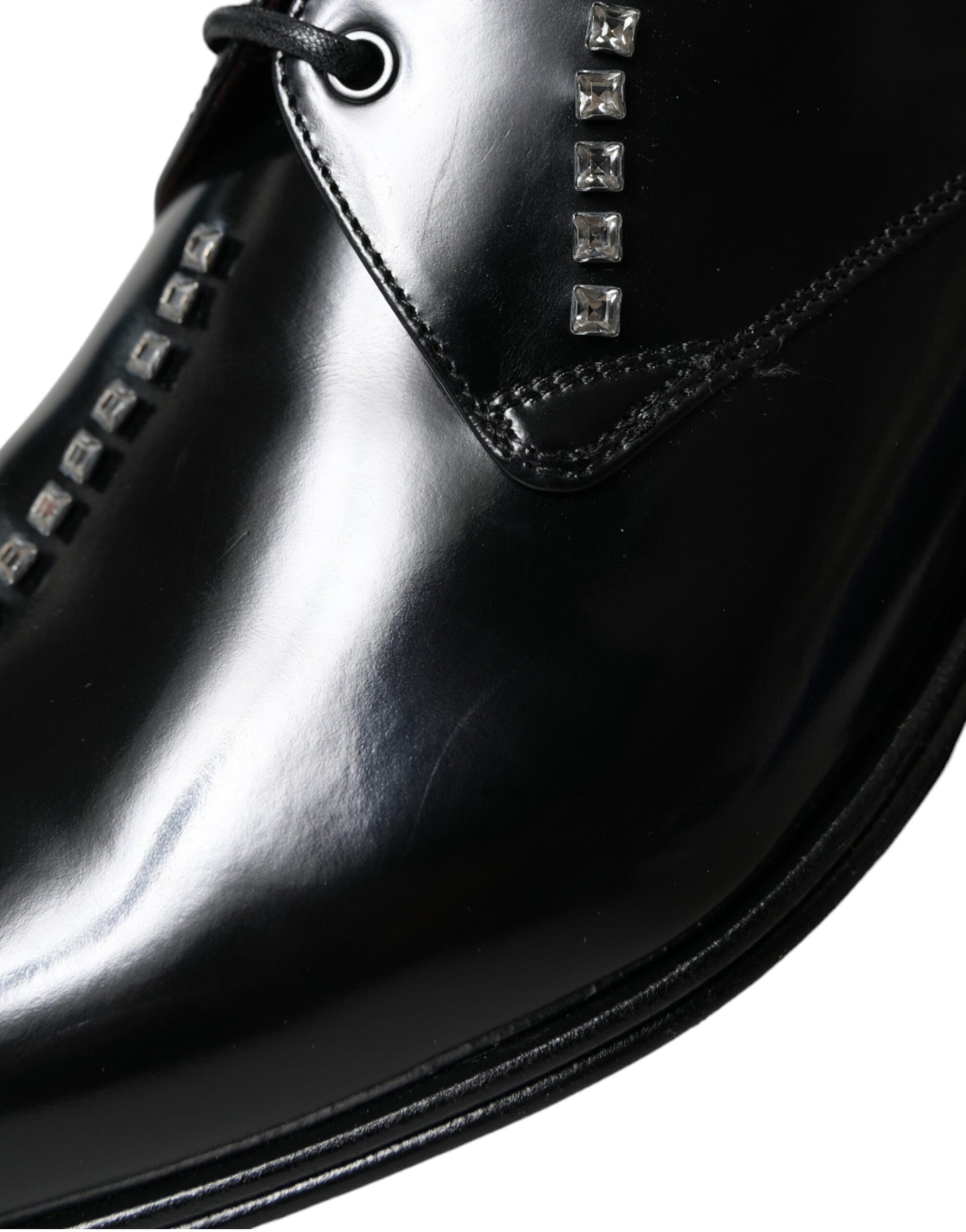 Chaussures habillées Dolce & Gabbana en cuir noir avec cristaux