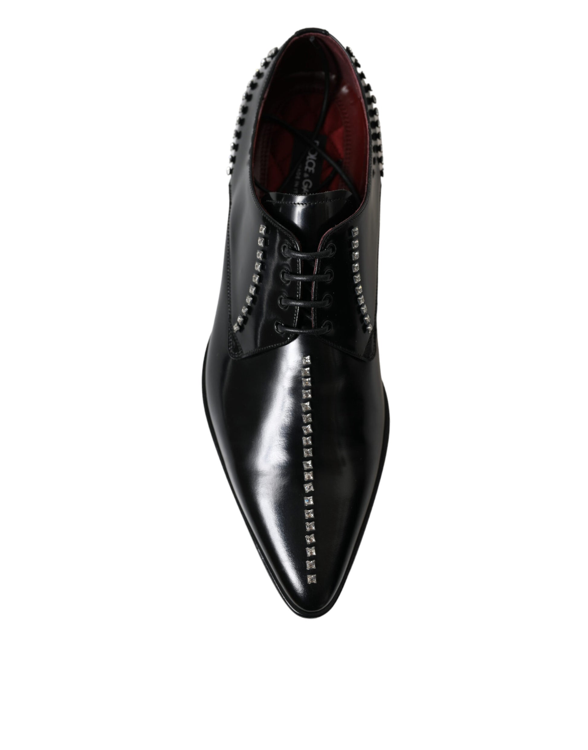 Chaussures habillées Dolce & Gabbana en cuir noir avec cristaux