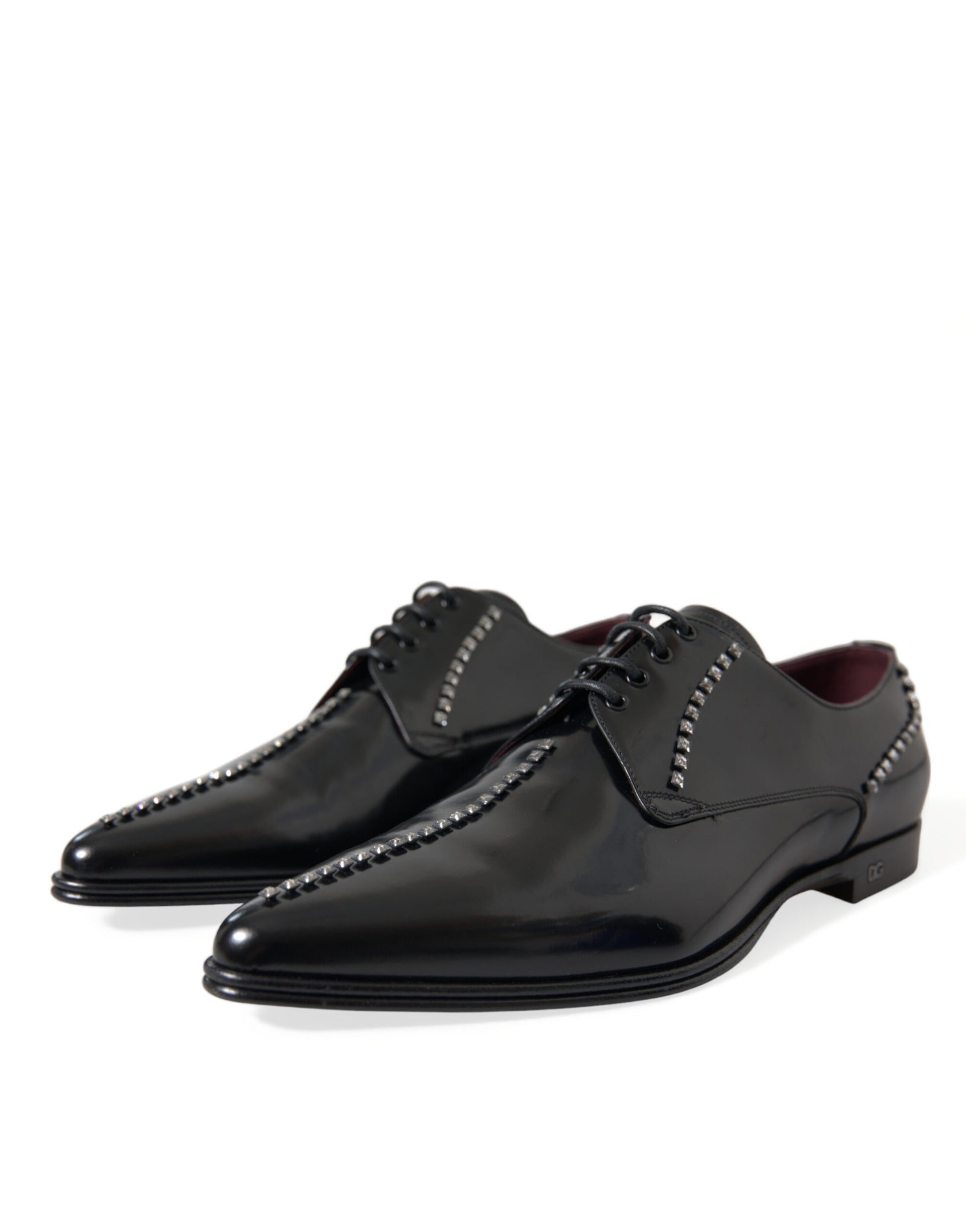 Chaussures habillées Dolce & Gabbana en cuir noir avec cristaux