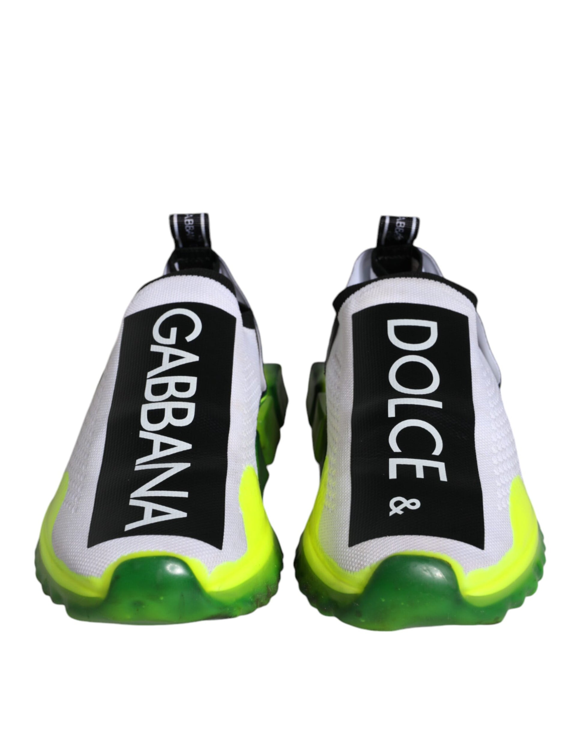 Chaussures Baskets Dolce & Gabbana Sorrento À Enfiler Blanches Jaunes