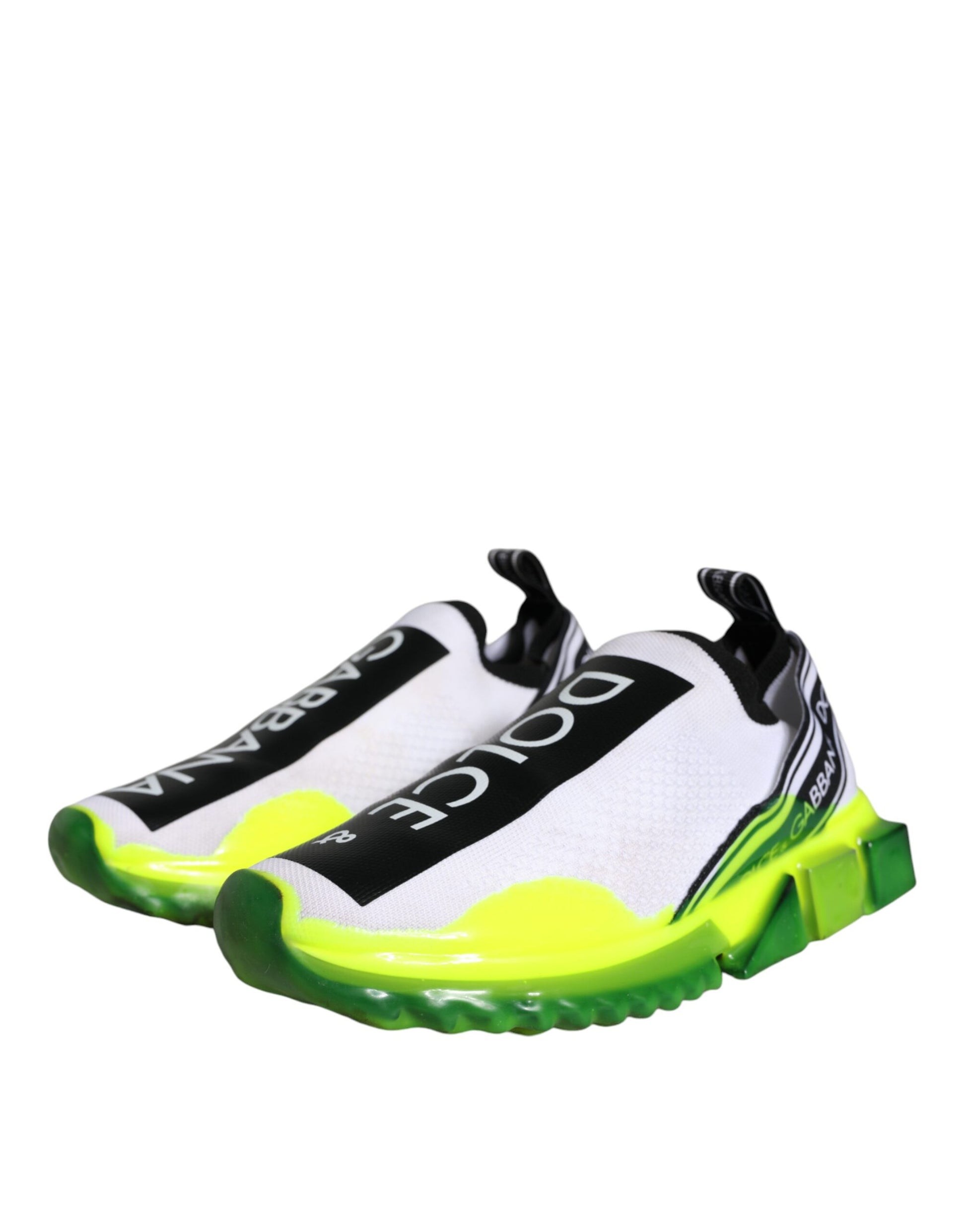 Chaussures Baskets Dolce & Gabbana Sorrento À Enfiler Blanches Jaunes