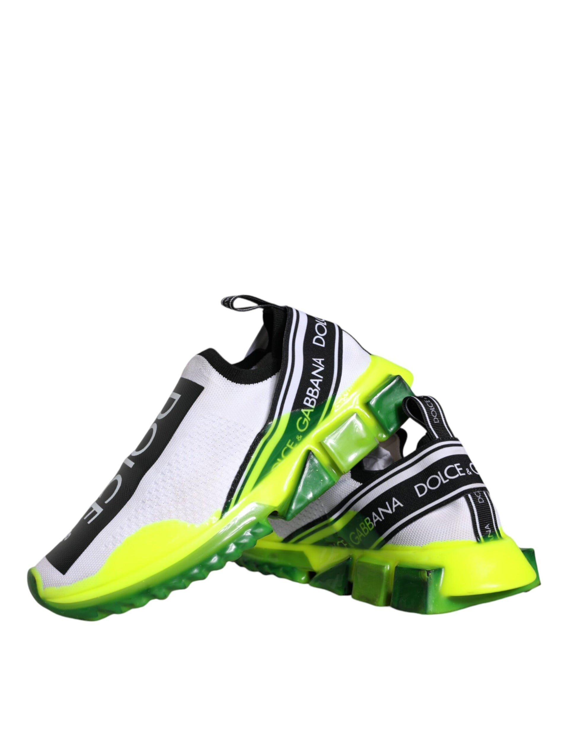 Chaussures Baskets Dolce & Gabbana Sorrento À Enfiler Blanches Jaunes