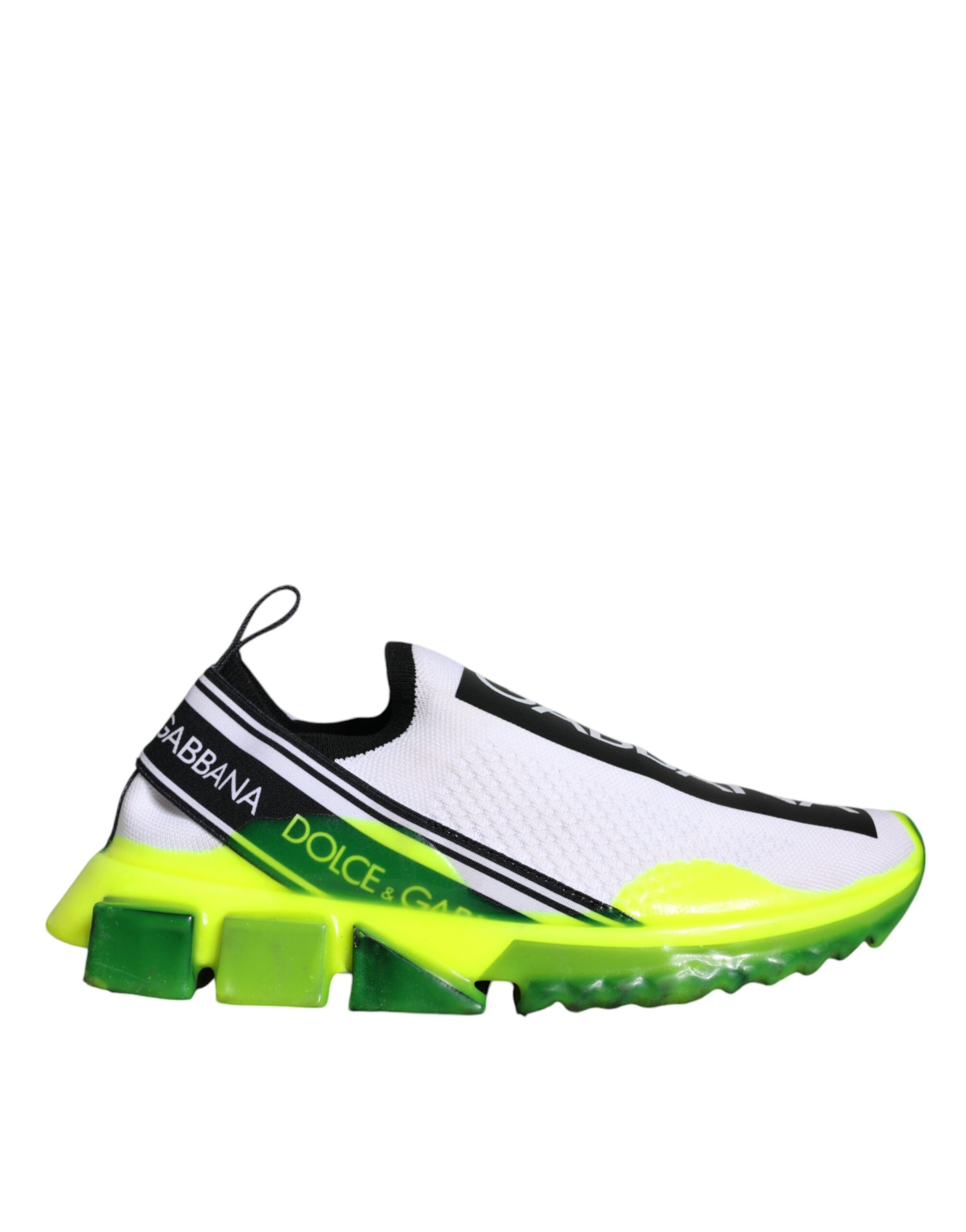 Chaussures Baskets Dolce & Gabbana Sorrento À Enfiler Blanches Jaunes