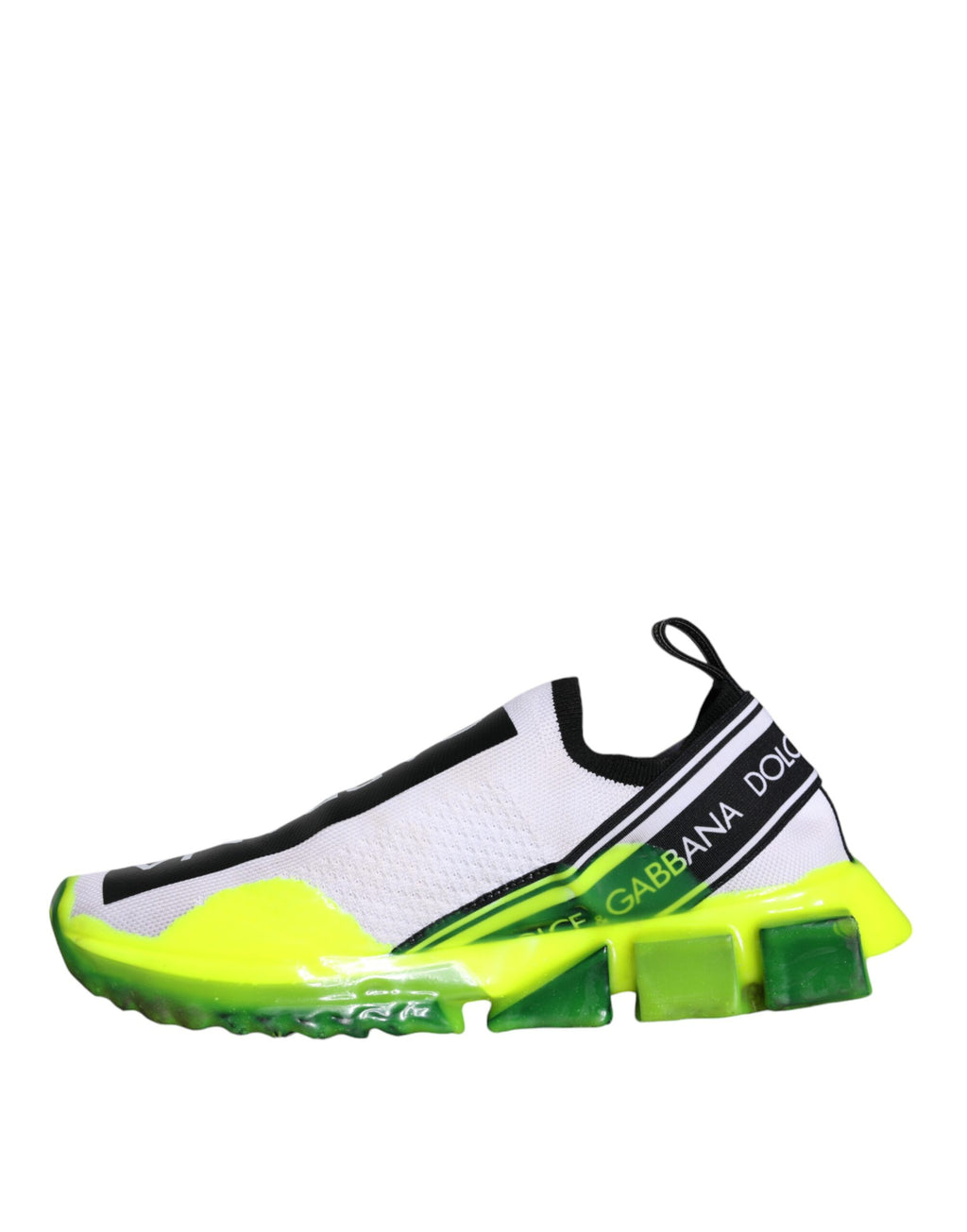 Chaussures Baskets Dolce & Gabbana Sorrento À Enfiler Blanches Jaunes