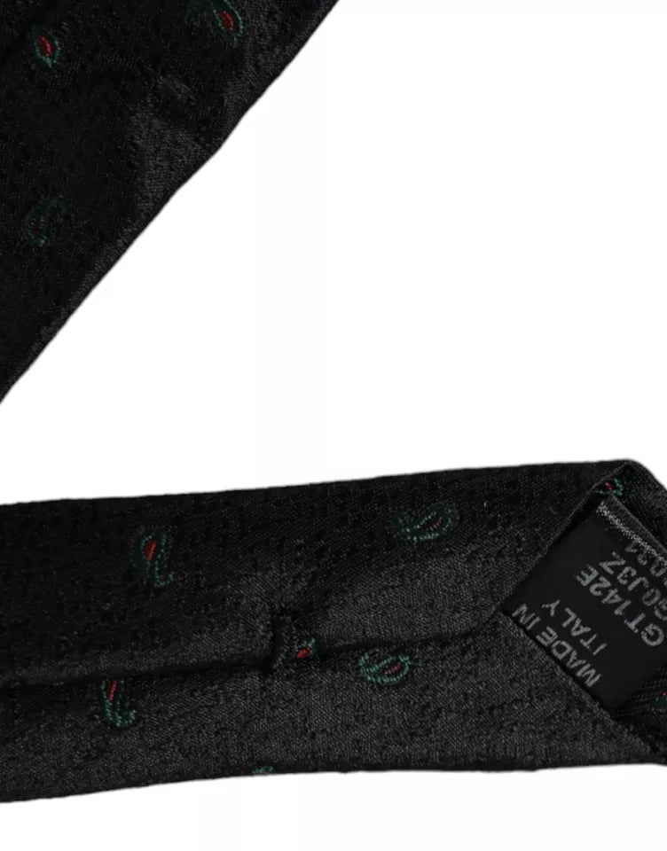 Cravate homme ajustable Dolce & Gabbana Black Fantasy 100 % soie