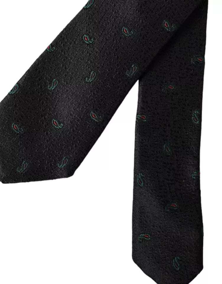 Cravate homme ajustable Dolce & Gabbana Black Fantasy 100 % soie