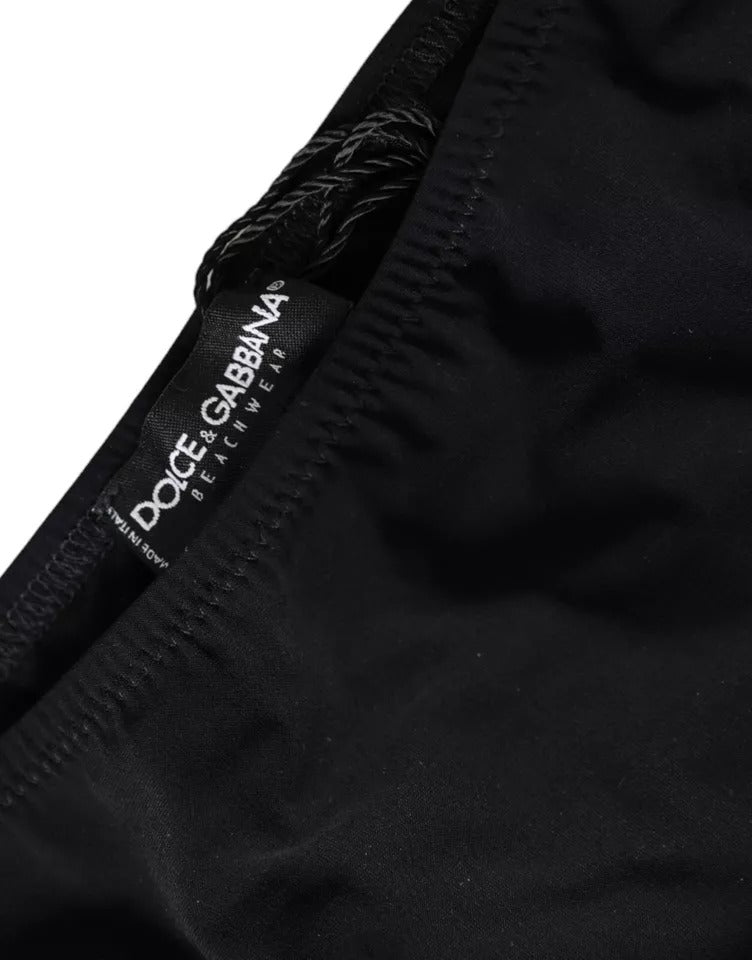 Bas de bikini de natation/plage en nylon noir Dolce & Gabbana
