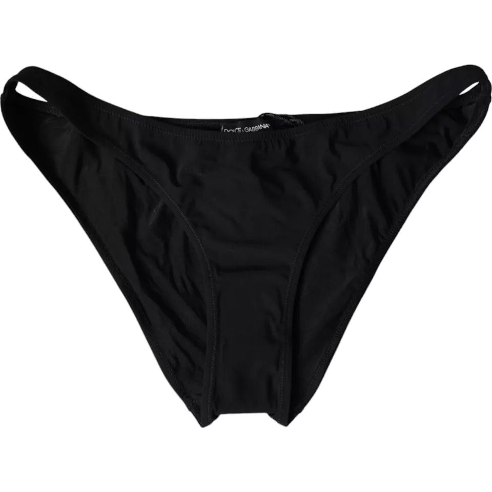 Bas de bikini de natation/plage en nylon noir Dolce & Gabbana