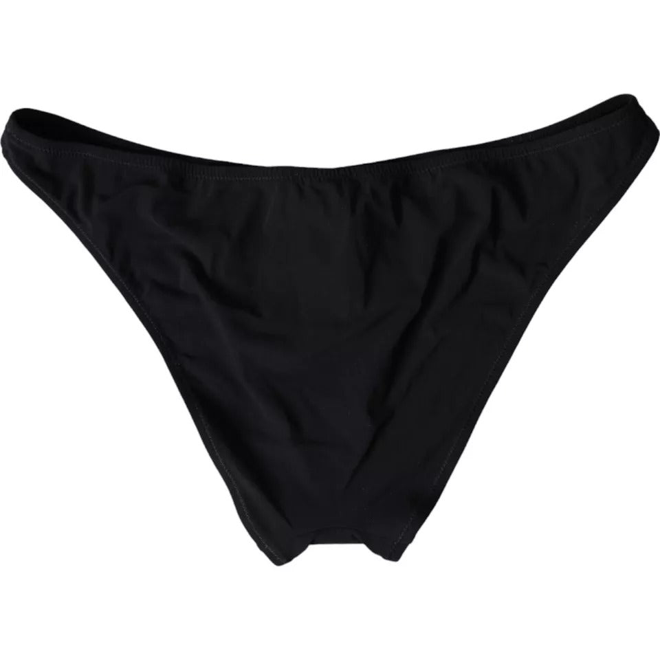 Bas de bikini de natation/plage en nylon noir Dolce & Gabbana