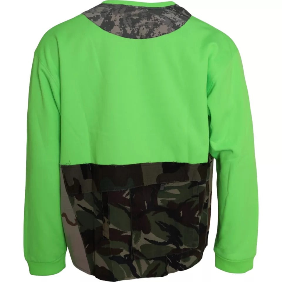 Pull ras du cou Dolce & Gabbana en patchwork cœur vert