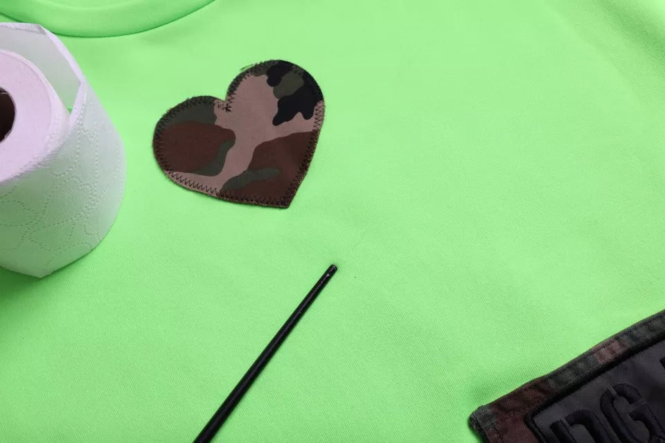 Pull ras du cou Dolce & Gabbana en patchwork cœur vert