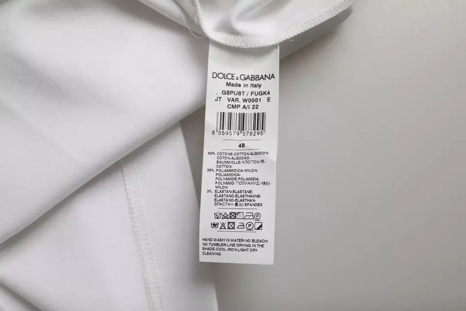 T-shirt Dolce & Gabbana en coton blanc à col rond et manches courtes