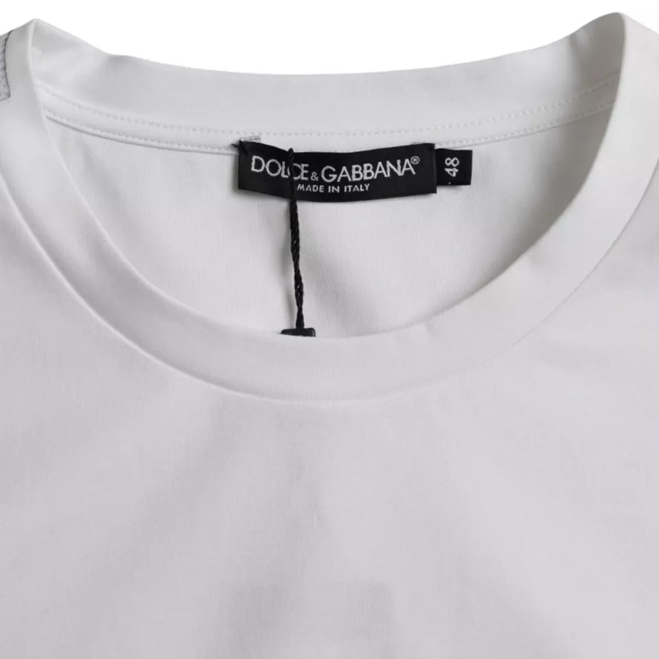 T-shirt Dolce & Gabbana en coton blanc à col rond et manches courtes