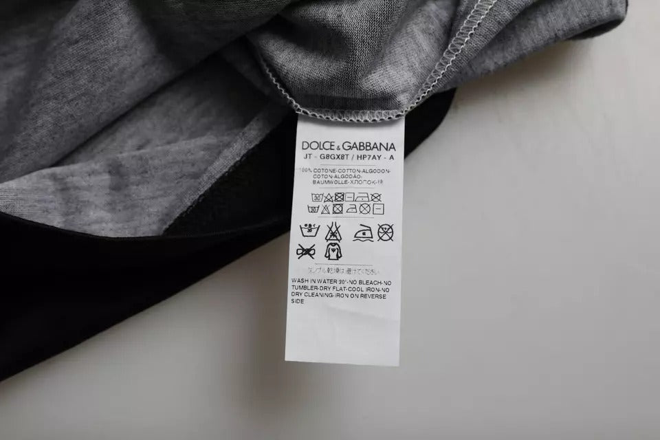 T-shirt Dolce & Gabbana en coton noir et blanc à imprimé jazz et manches courtes