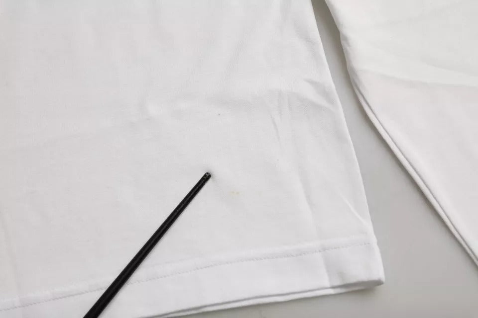 T-shirt en coton pour homme Dolce & Gabbana blanc imprimé lèvres rouges