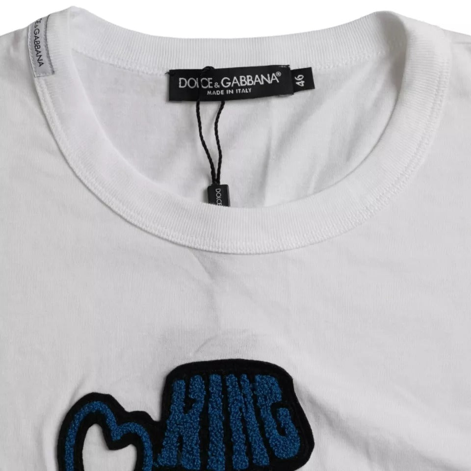 T-shirt Dolce & Gabbana Blanc King Of Love Col Rond Manches Courtes