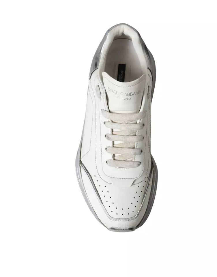 Baskets basses Dolce & Gabbana Daymaster blanches et argentées