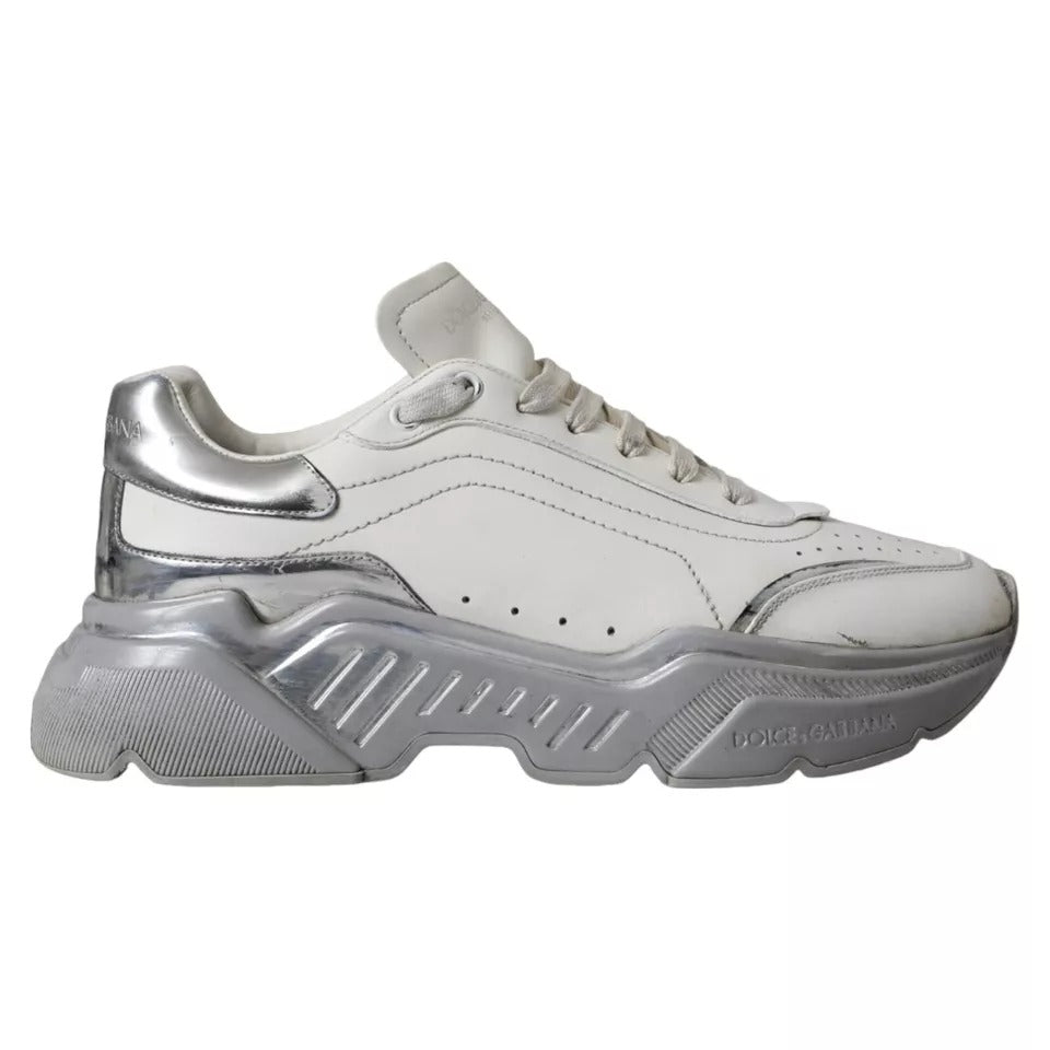 Baskets basses Dolce & Gabbana Daymaster blanches et argentées