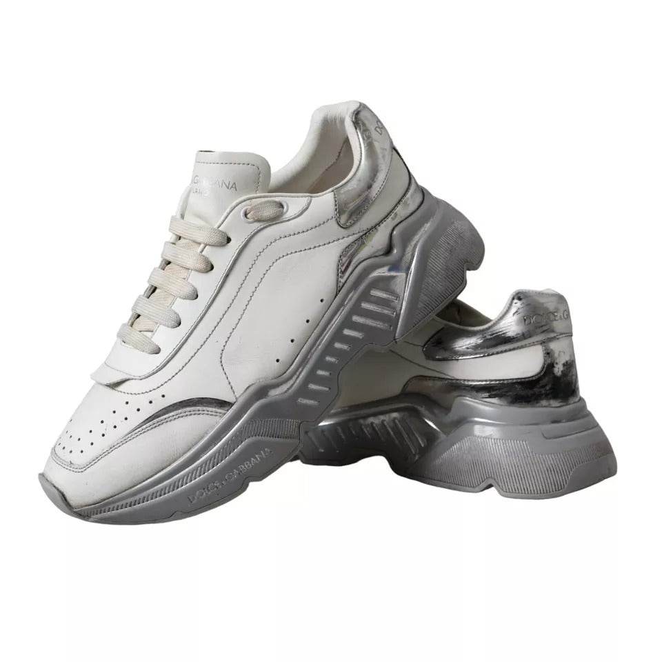 Baskets basses Dolce & Gabbana Daymaster blanches et argentées
