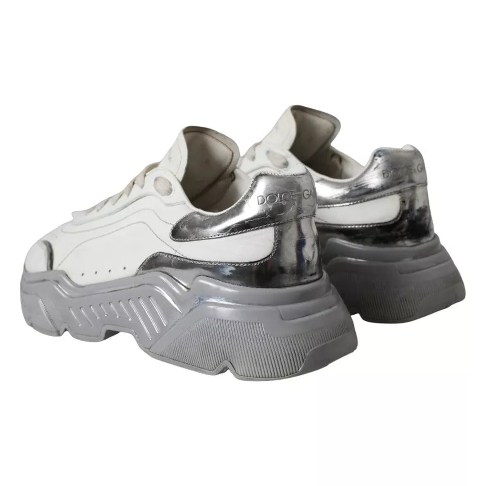 Baskets basses Dolce & Gabbana Daymaster blanches et argentées