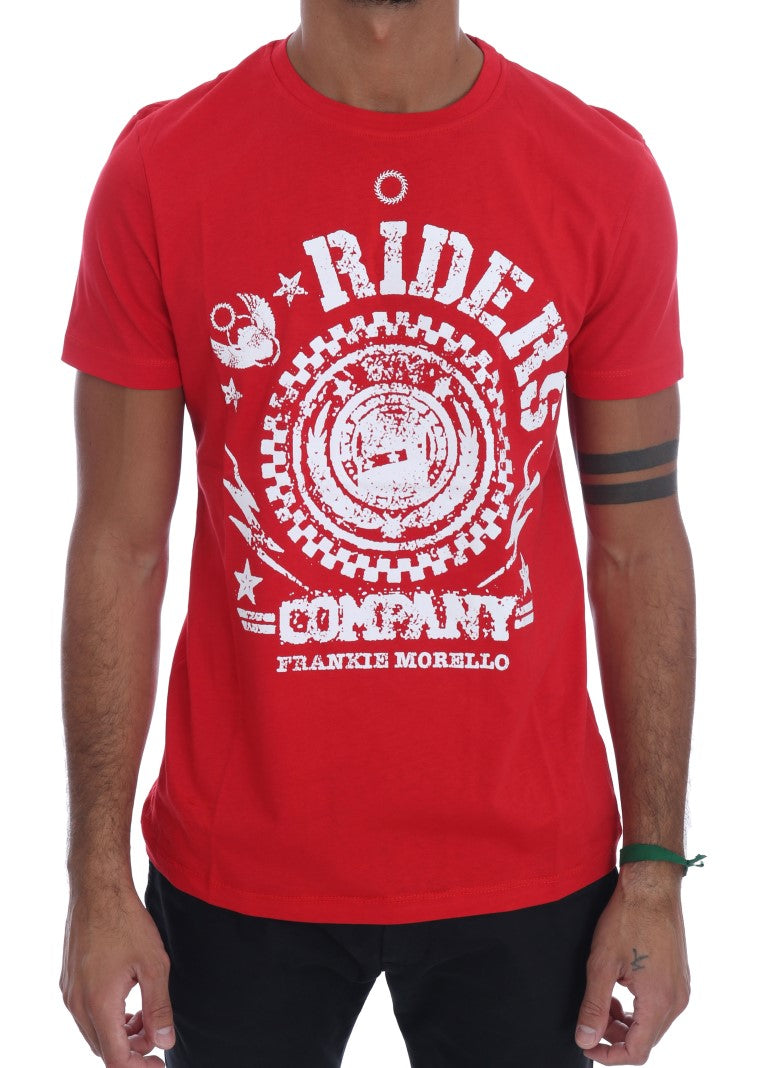 T-shirt ras du cou Frankie Morello rouge en coton RIDERS