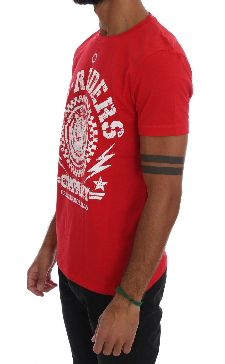 T-shirt ras du cou Frankie Morello rouge en coton RIDERS