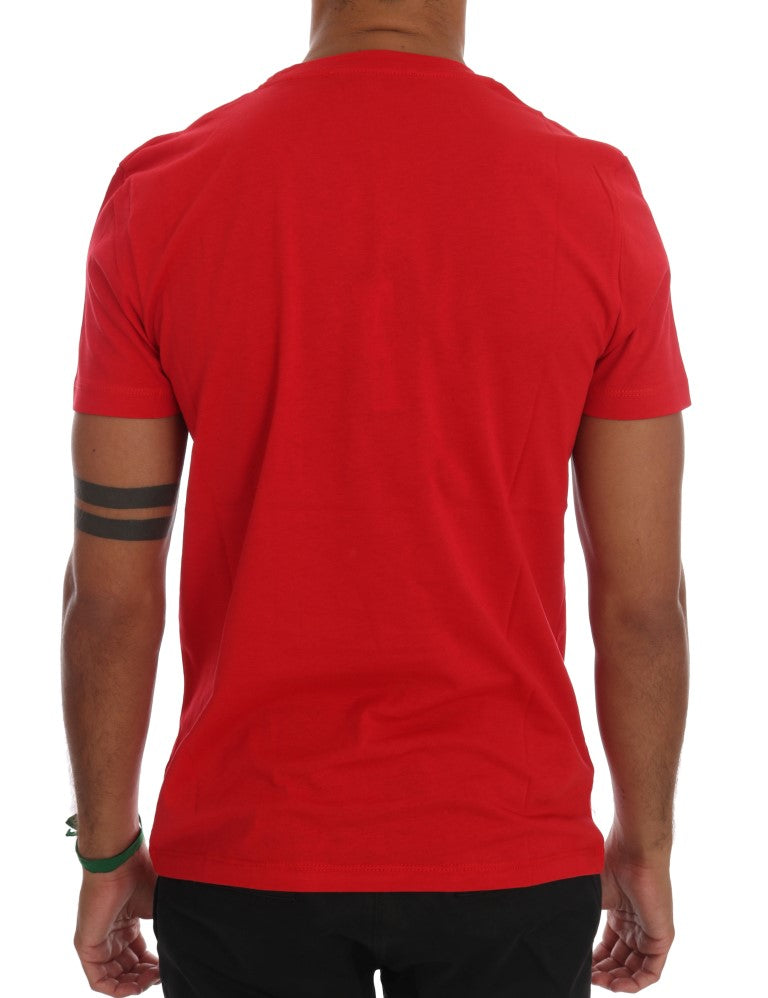 T-shirt ras du cou Frankie Morello rouge en coton RIDERS