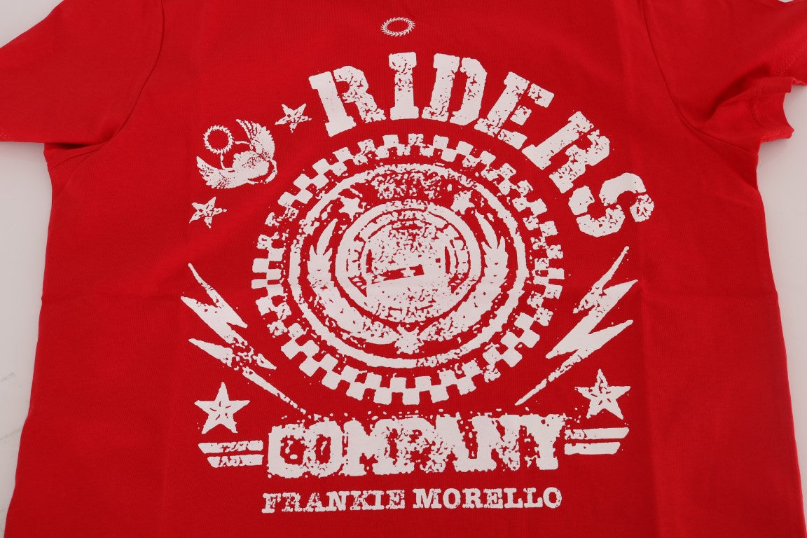 T-shirt ras du cou Frankie Morello rouge en coton RIDERS