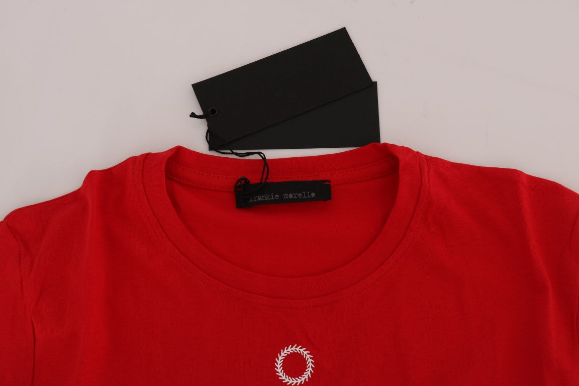T-shirt ras du cou Frankie Morello rouge en coton RIDERS