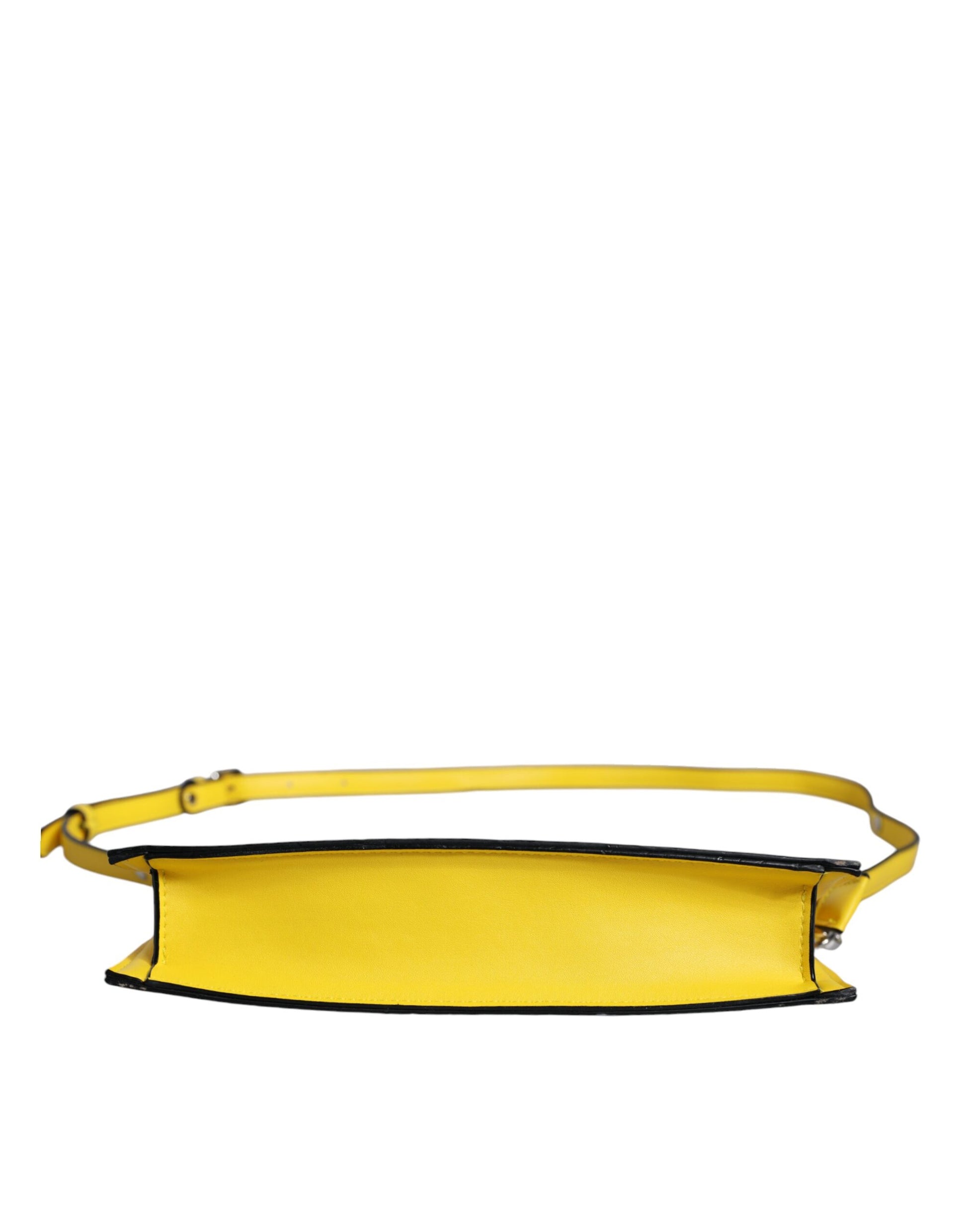 MSGM – Umhängetasche mit Logo aus gelbem Leder