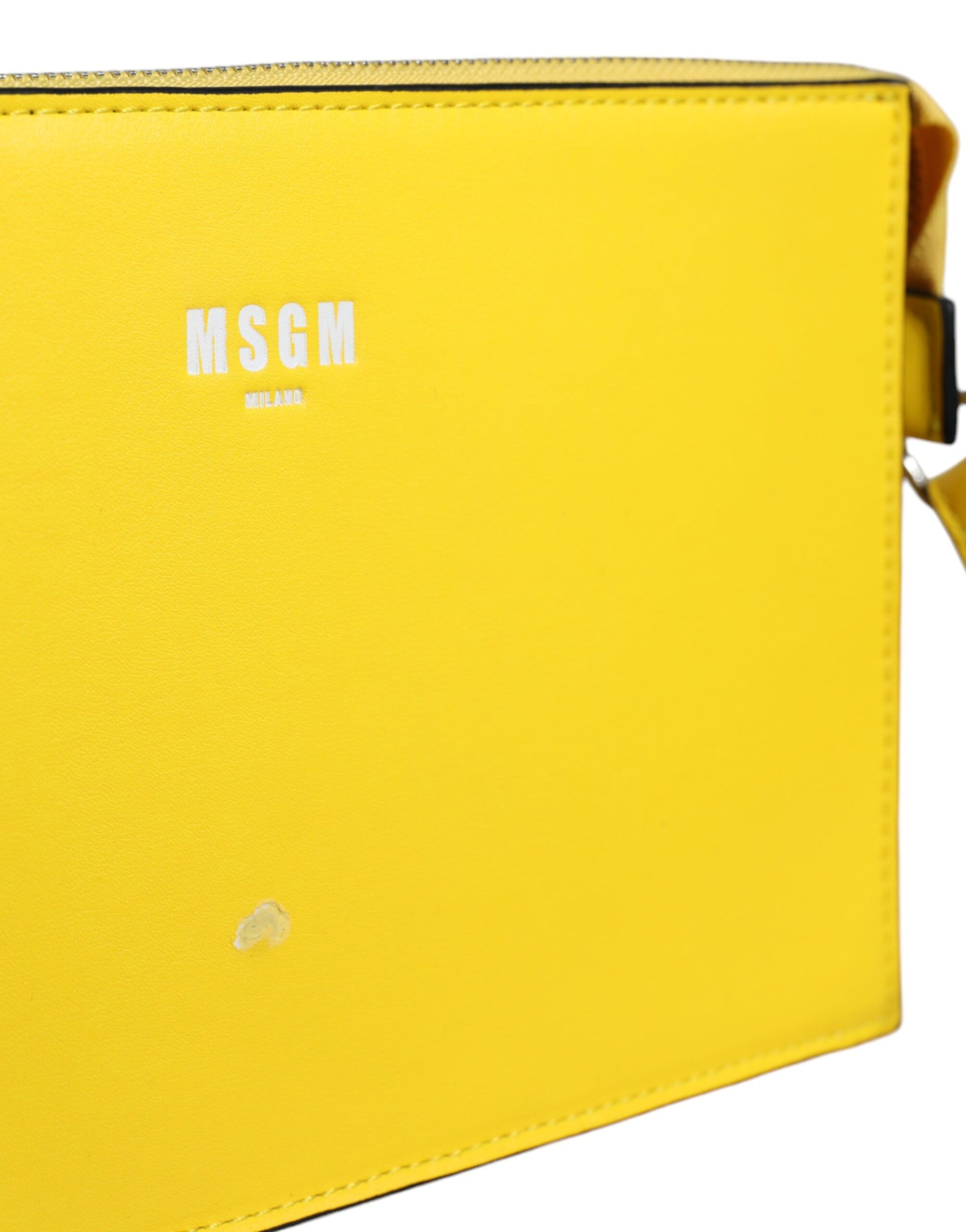 MSGM – Umhängetasche mit Logo aus gelbem Leder