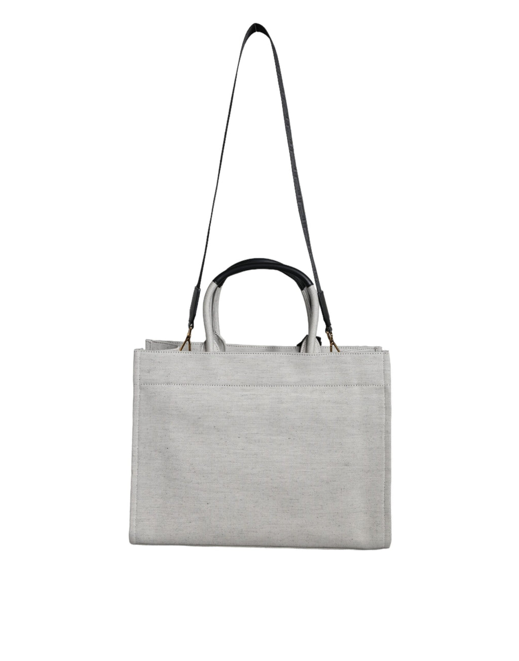 Sac cabas/bandoulière Versace blanc en toile et cuir avec logo et poignée supérieure