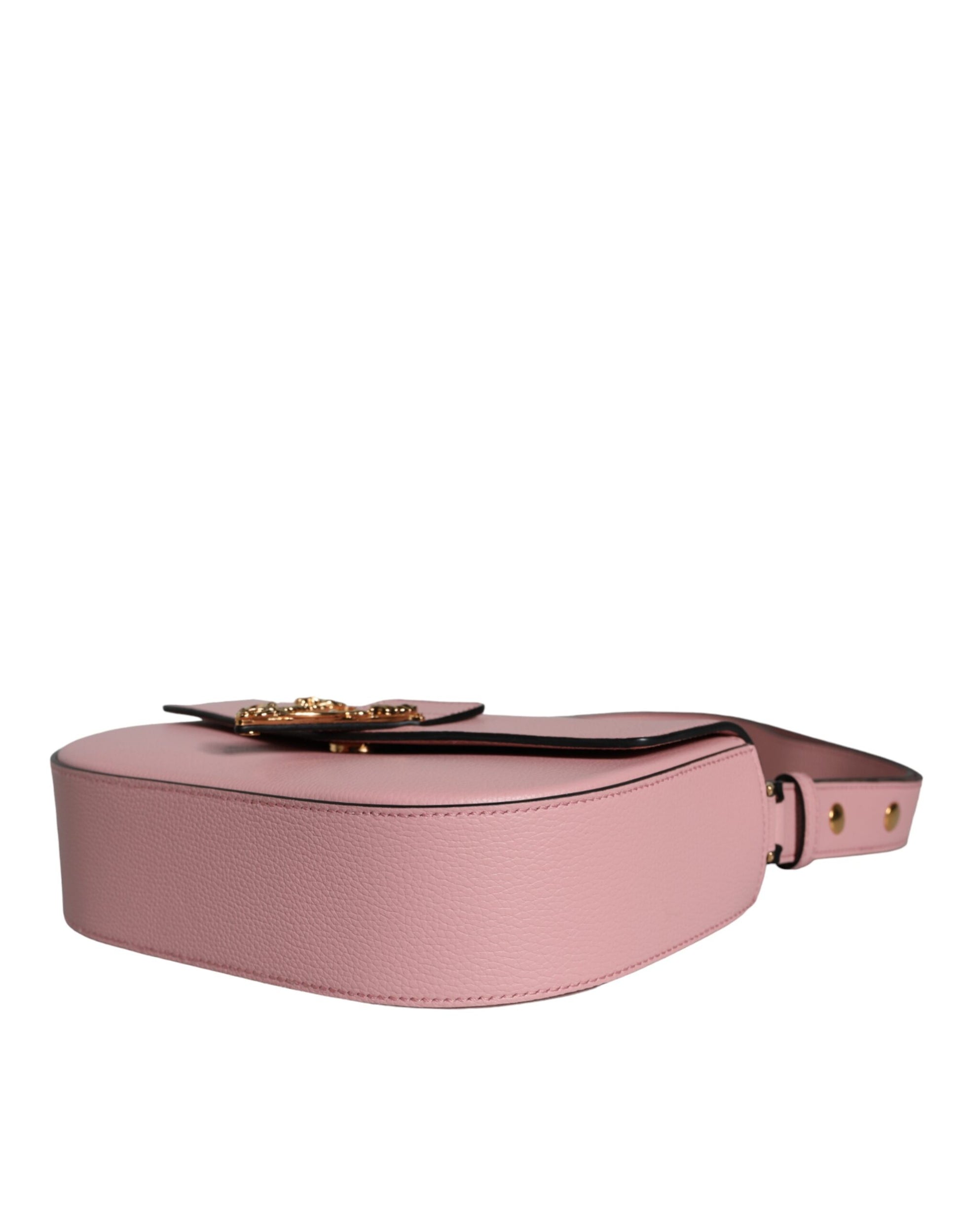 Sac à bandoulière Versace rose en cuir de veau grainé avec logo