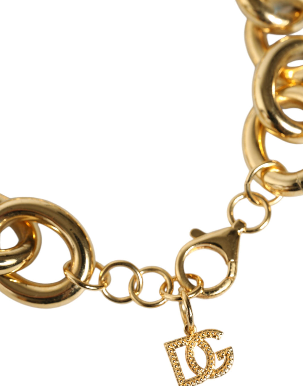 Dolce &amp; Gabbana – Maxi-Kettenarmband aus goldfarbenem Messing mit Karabinerverschluss und Logo