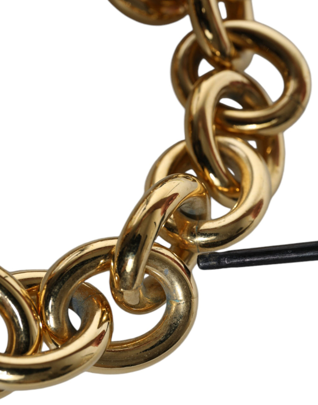 Dolce &amp; Gabbana – Maxi-Kettenarmband aus goldfarbenem Messing mit Karabinerverschluss und Logo