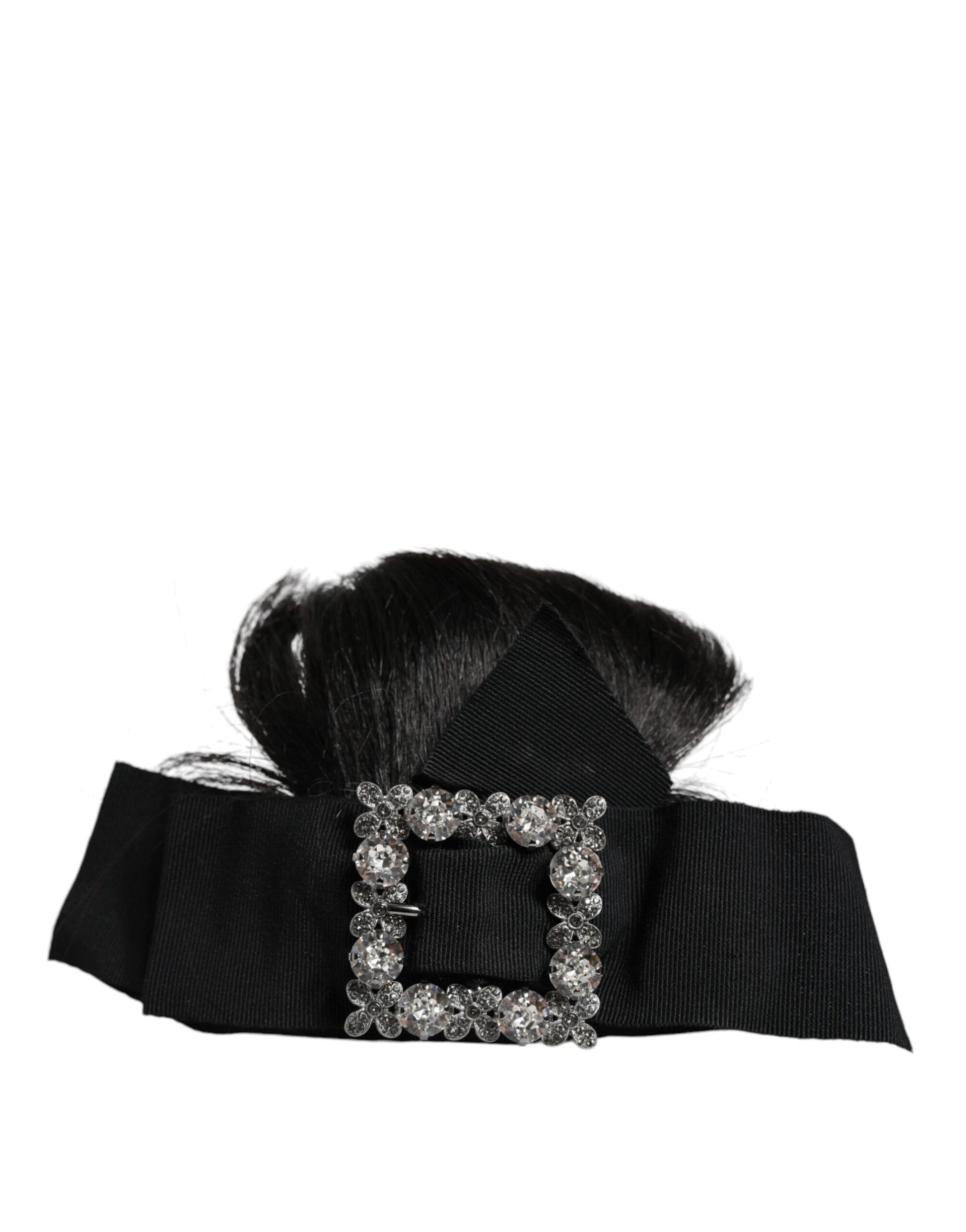 Dolce &amp; Gabbana Schwarzes Haar Parrucchiera Kristall Stirnband Diadem