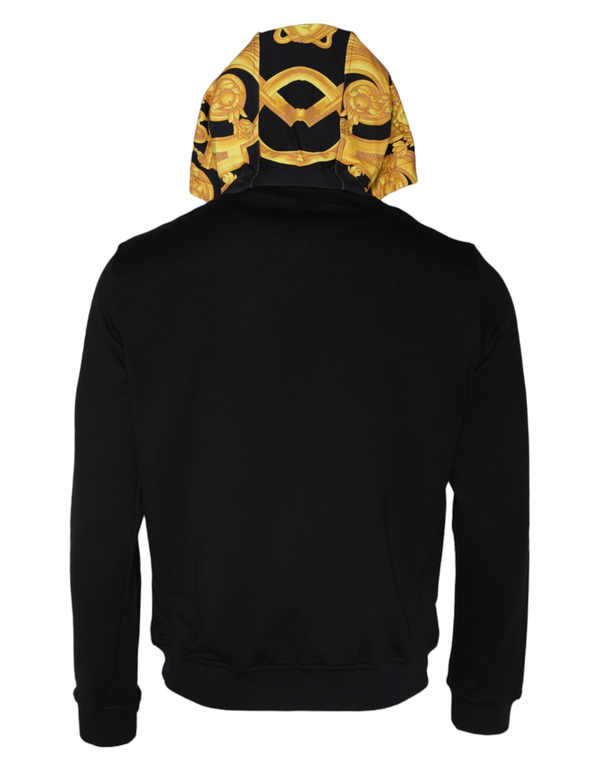 Sweatshirt à capuche et fermeture éclair intégrale en coton noir imprimé Méduse Versace