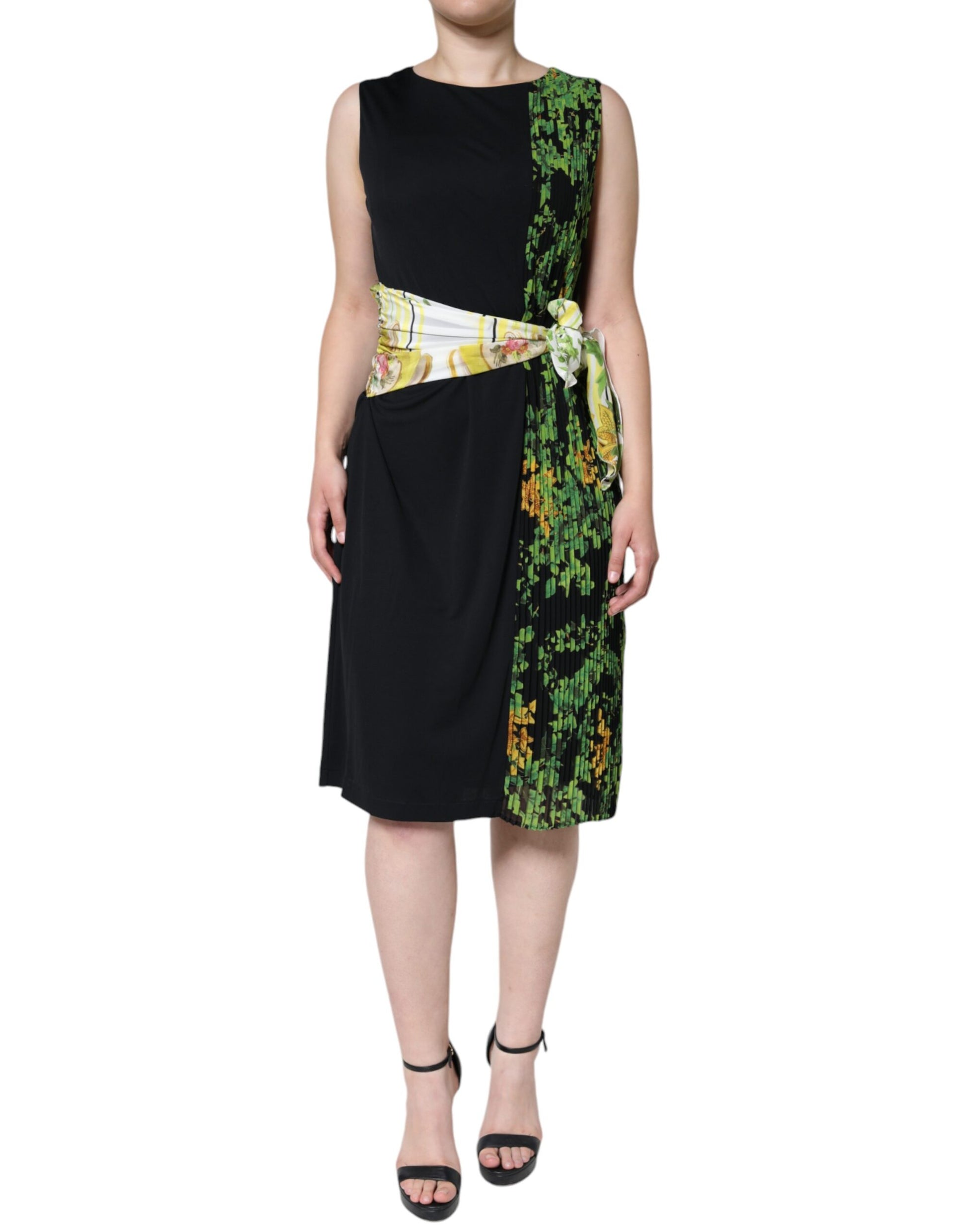 Robe fourreau mi-longue fleurie multicolore Roberto Cavalli