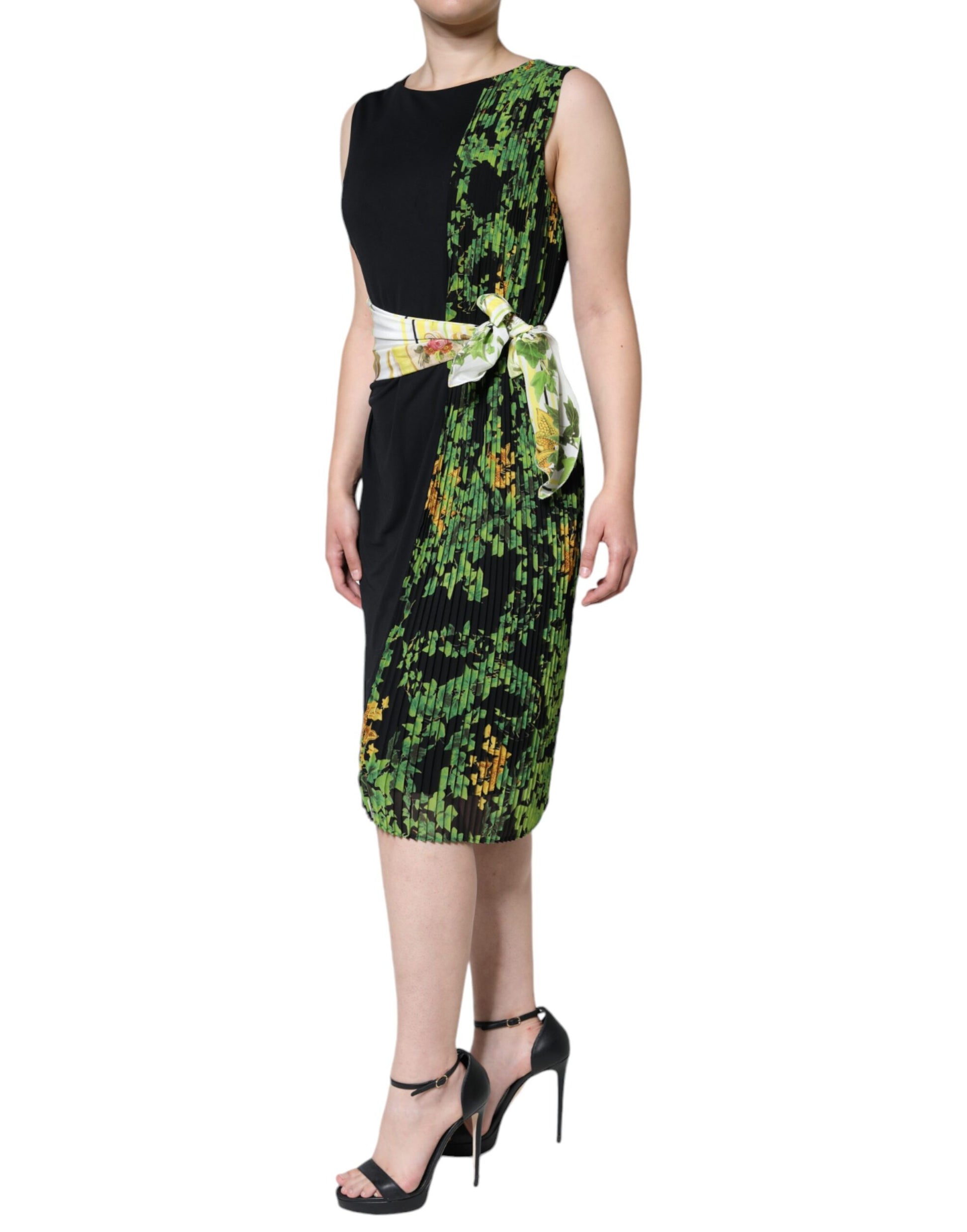 Robe fourreau mi-longue fleurie multicolore Roberto Cavalli