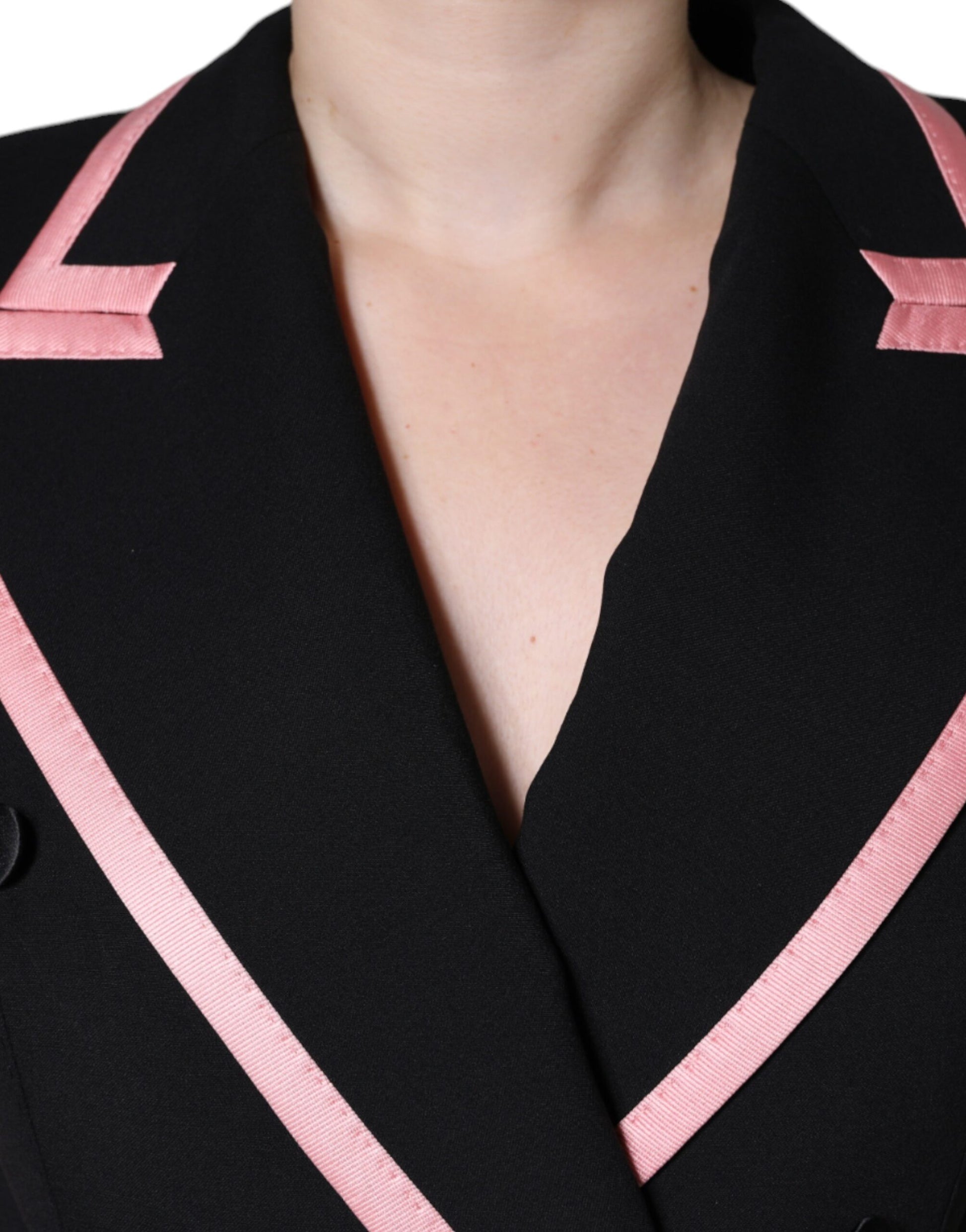 Combinaison-robe sans manches en mélange de laine noire Dolce & Gabbana