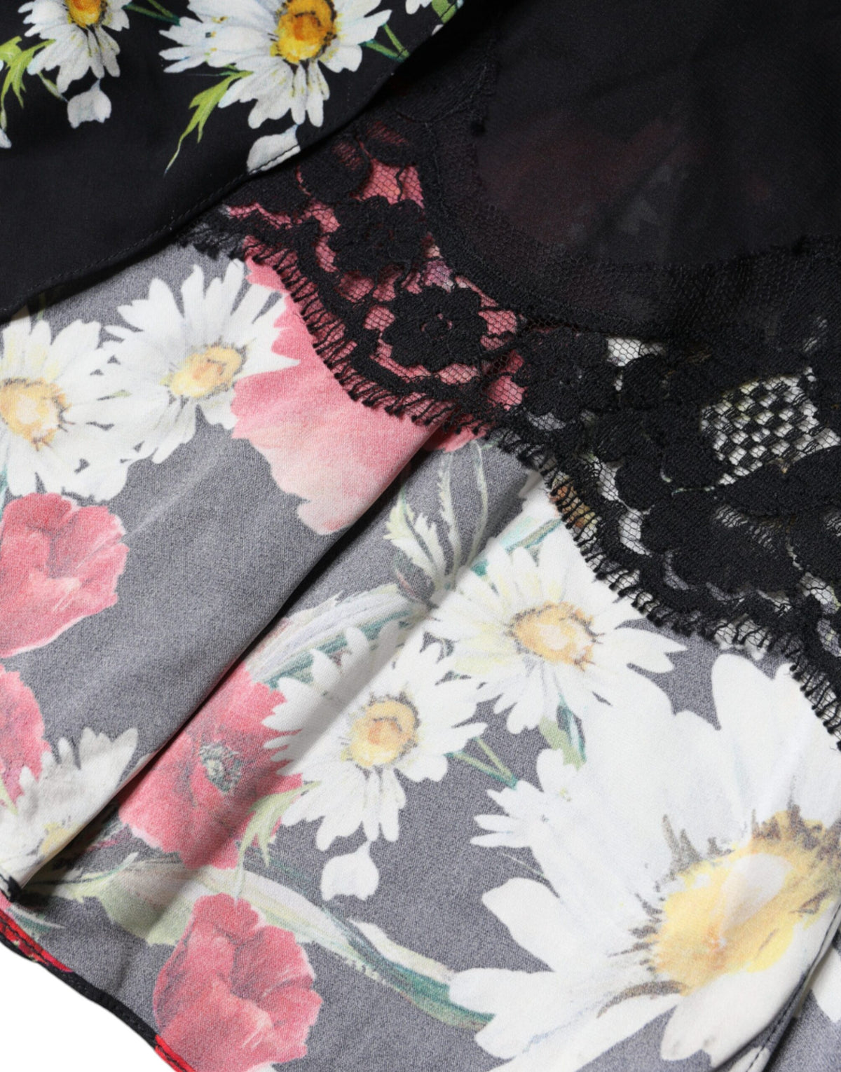 Dolce & Gabbana Schwarzes ärmelloses, langes Seidenkleid mit Blumenmuster