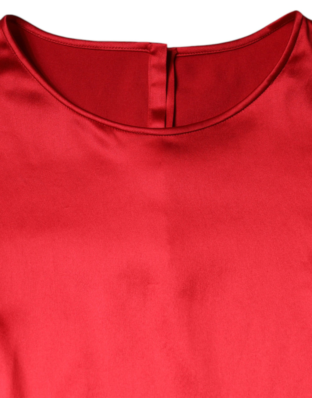 Chemisier Dolce & Gabbana en satin rouge avec dentelle et col rond
