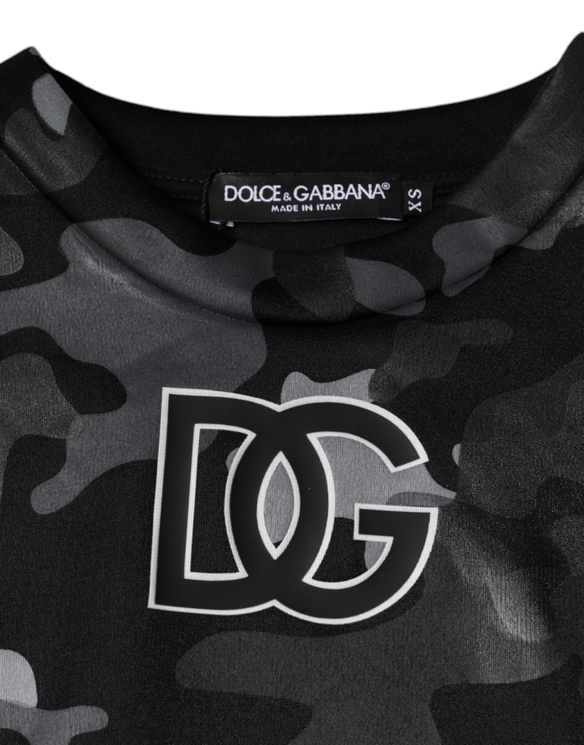 Dolce & Gabbana Sweat-shirt col rond camouflage noir