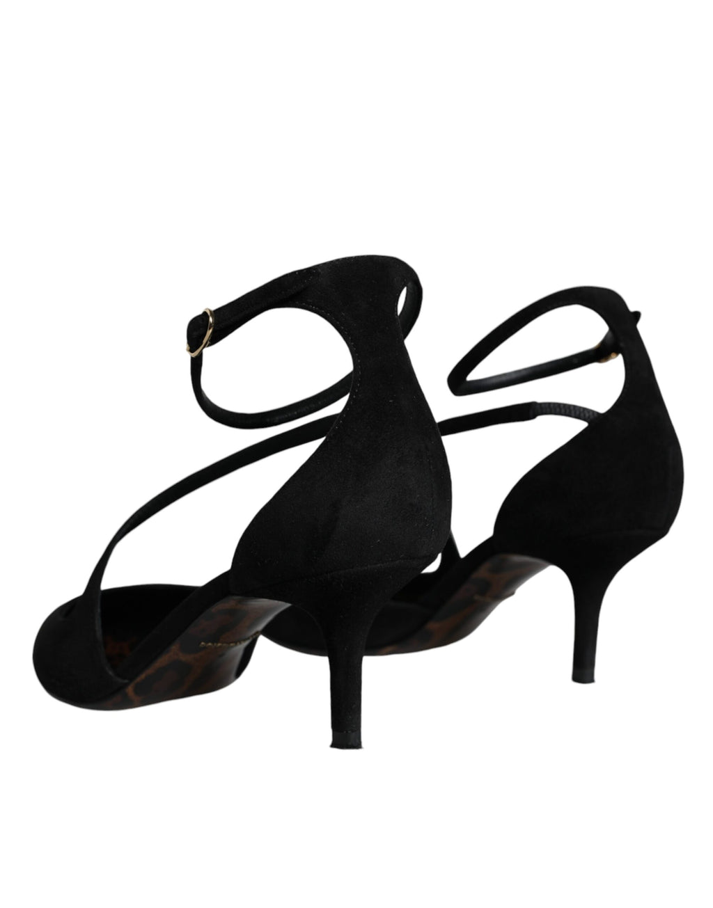 Chaussures à talons Dolce & Gabbana en daim noir avec bride à la cheville