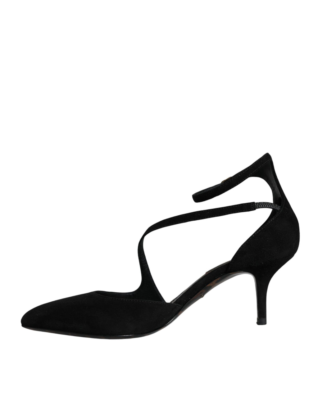 Chaussures à talons Dolce & Gabbana en daim noir avec bride à la cheville
