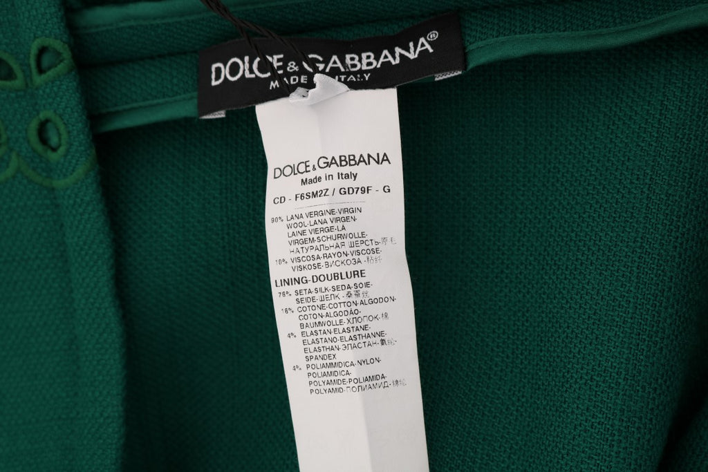 Robe Dolce & Gabbana en soie et laine verte à découpes florales